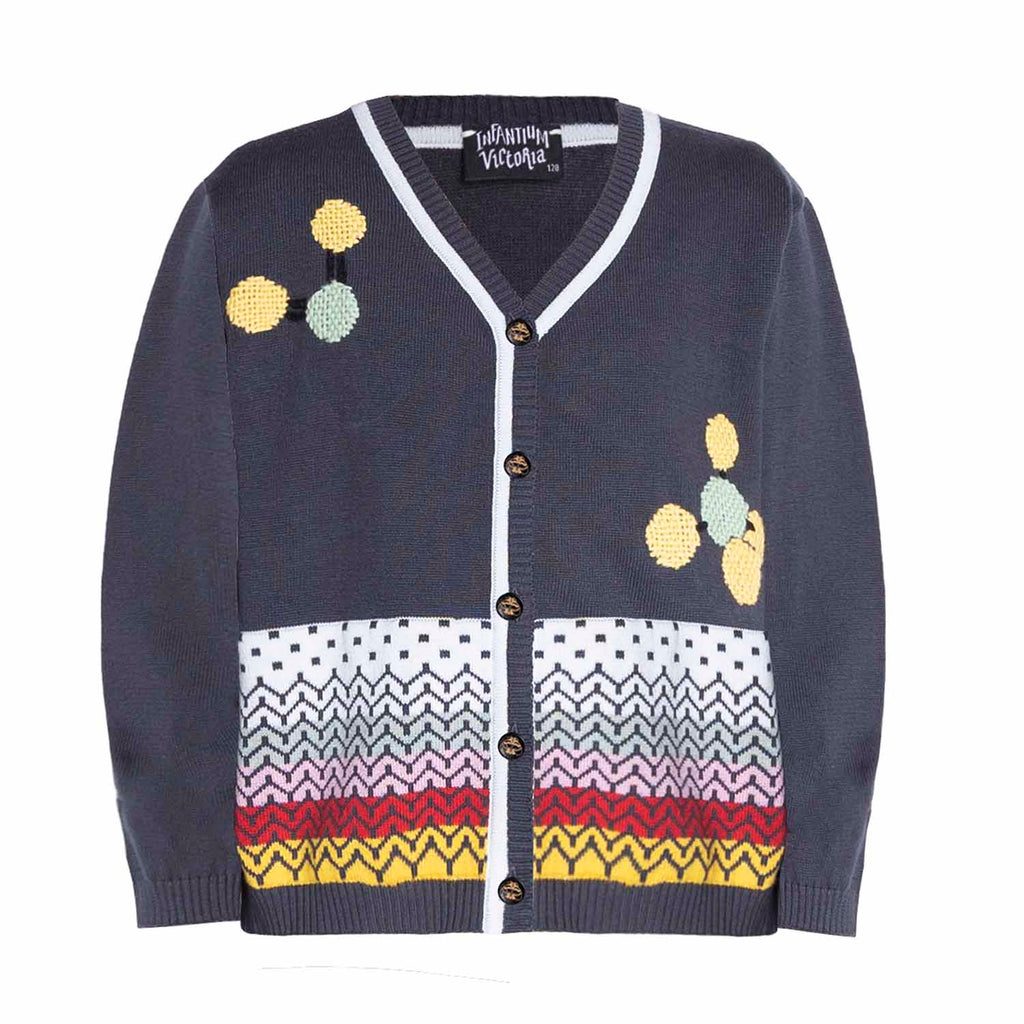 The Hand-Embroidered Cardigan — Grey