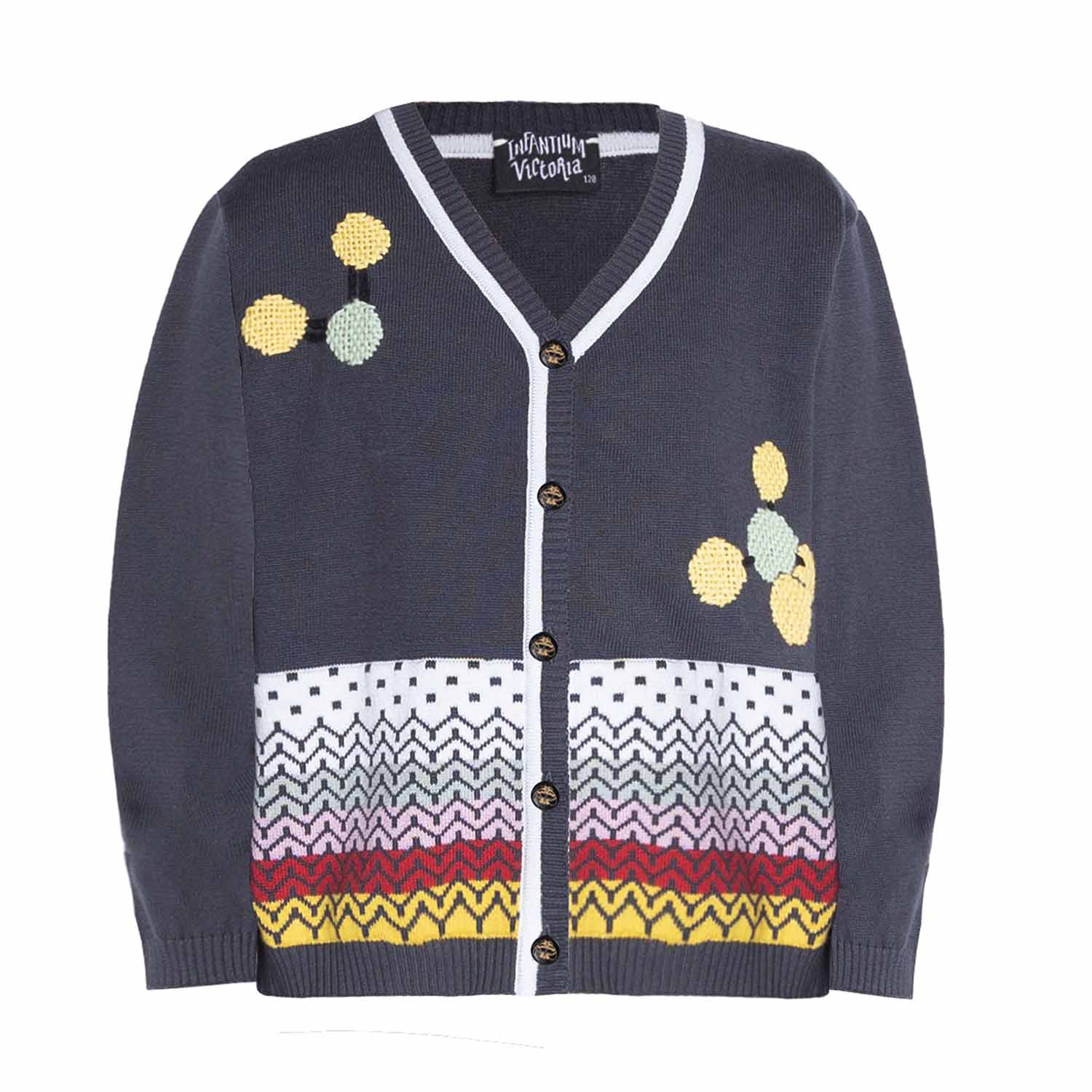 The Hand-Embroidered Cardigan — Grey